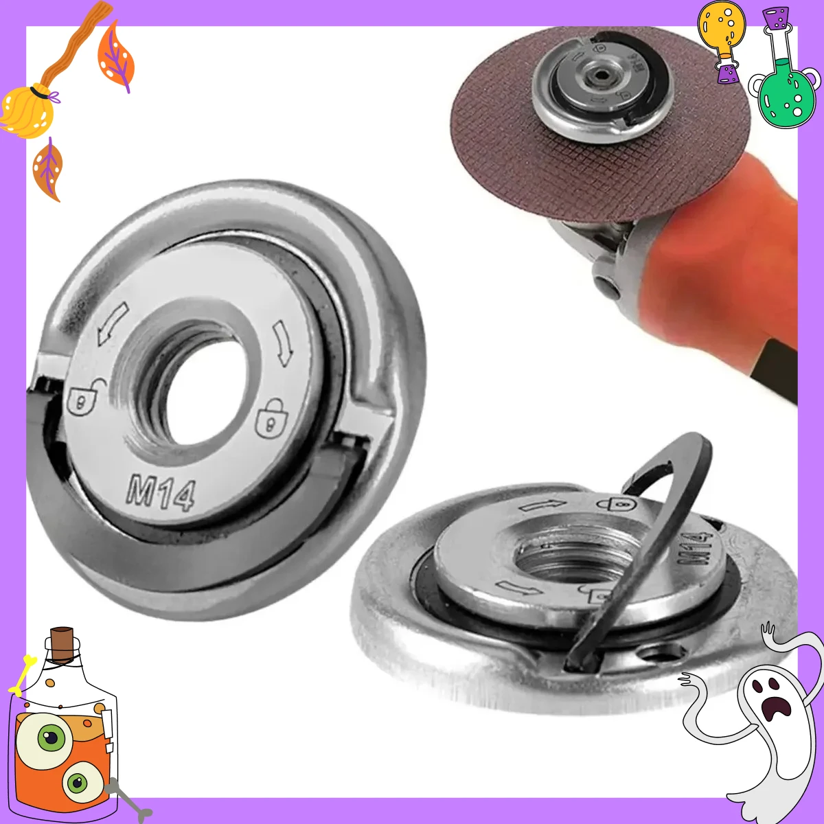 1Pc Quick Release Flange Nut M14 Thread Angle Grinder Flange Nut Power Chuck Pressing Plate For Diamond Cutting Disks