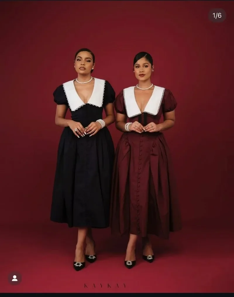 

Fall Women Summer Peter Pan Collar Short Sleeve Elegant Midi Dress V-neck Vintage Sexy Night Club Party Dresses Vestidos