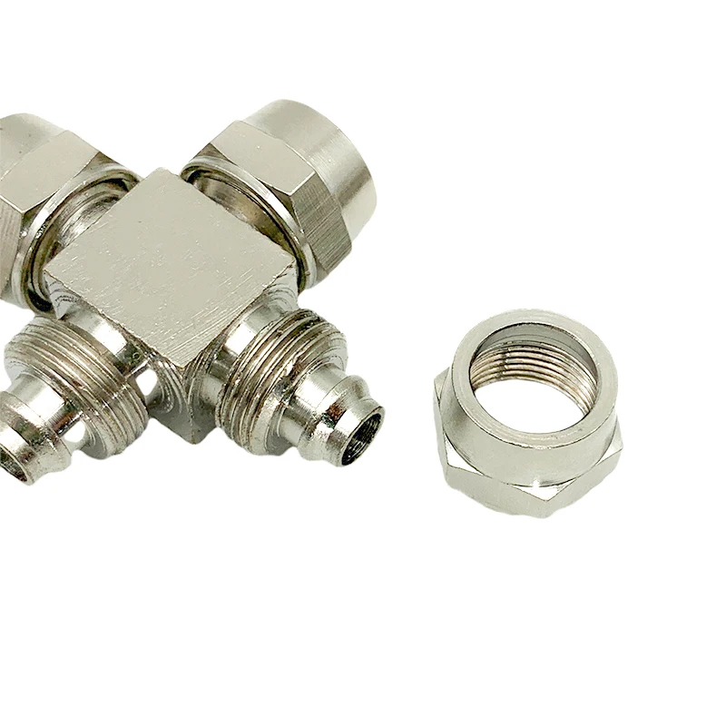 KLZA Cross Copper Plated Nickel Pneumatic Fitting Air Quick Connector For Hose Tube 4 6 8 10 12 14 16MM Fast Connection