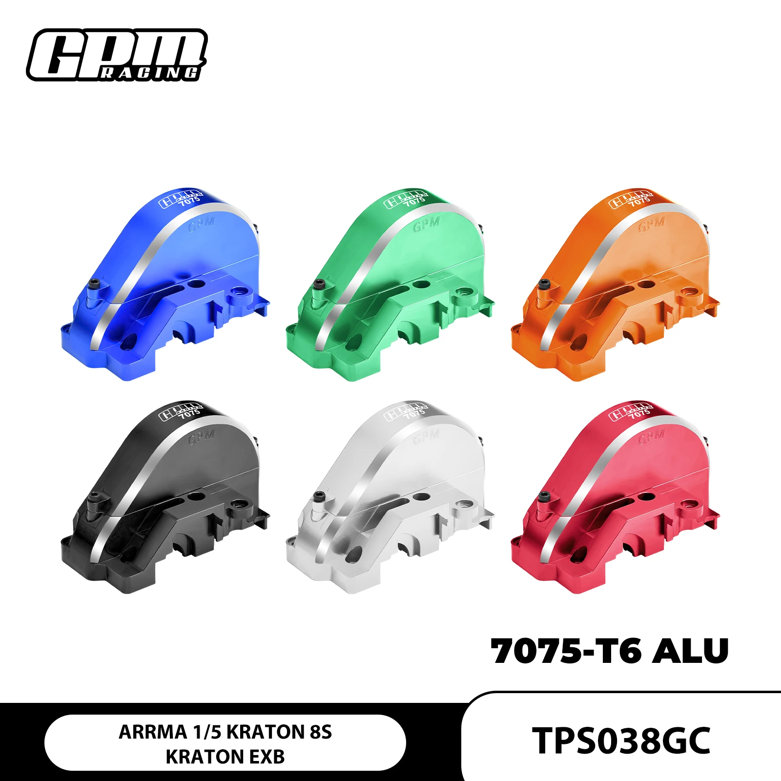 

GPM 7075 Alloy Oversized Gear Covers For 1.5Mod/30T TRAXXAS 1/6 Funco Sand 8S