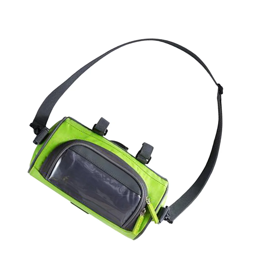 

1Pcs Handlebar Bag Bike Front Waterproof Pouch Easy Install Cycling Storage Mobile Phone Case Green Handlebar Bag