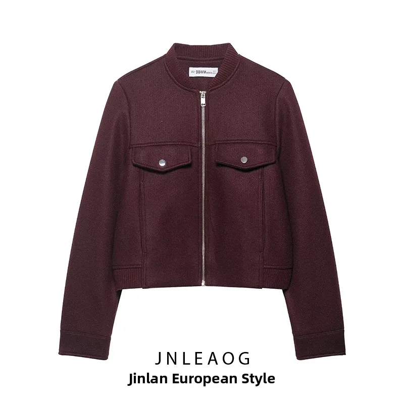 

JNLEAOG Women's Faion Soft ort Jaet Autumn New Sle Versatile Outerwear Polyester Fiber Long Sve Zipper Closure