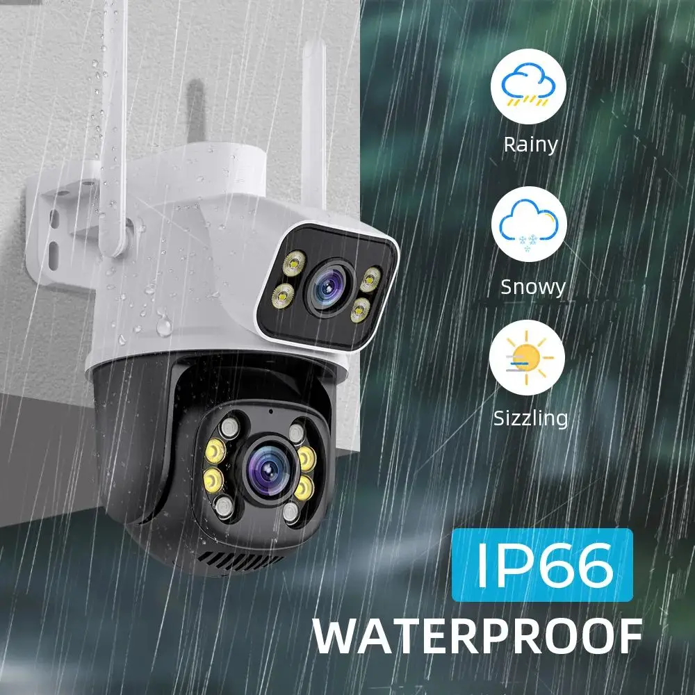8CH 6MP NVR 7-inch LCD Wireless Home Security Camera System With Night Vision Two-Way Audio PTZ WiFi Cloud & SD Card
