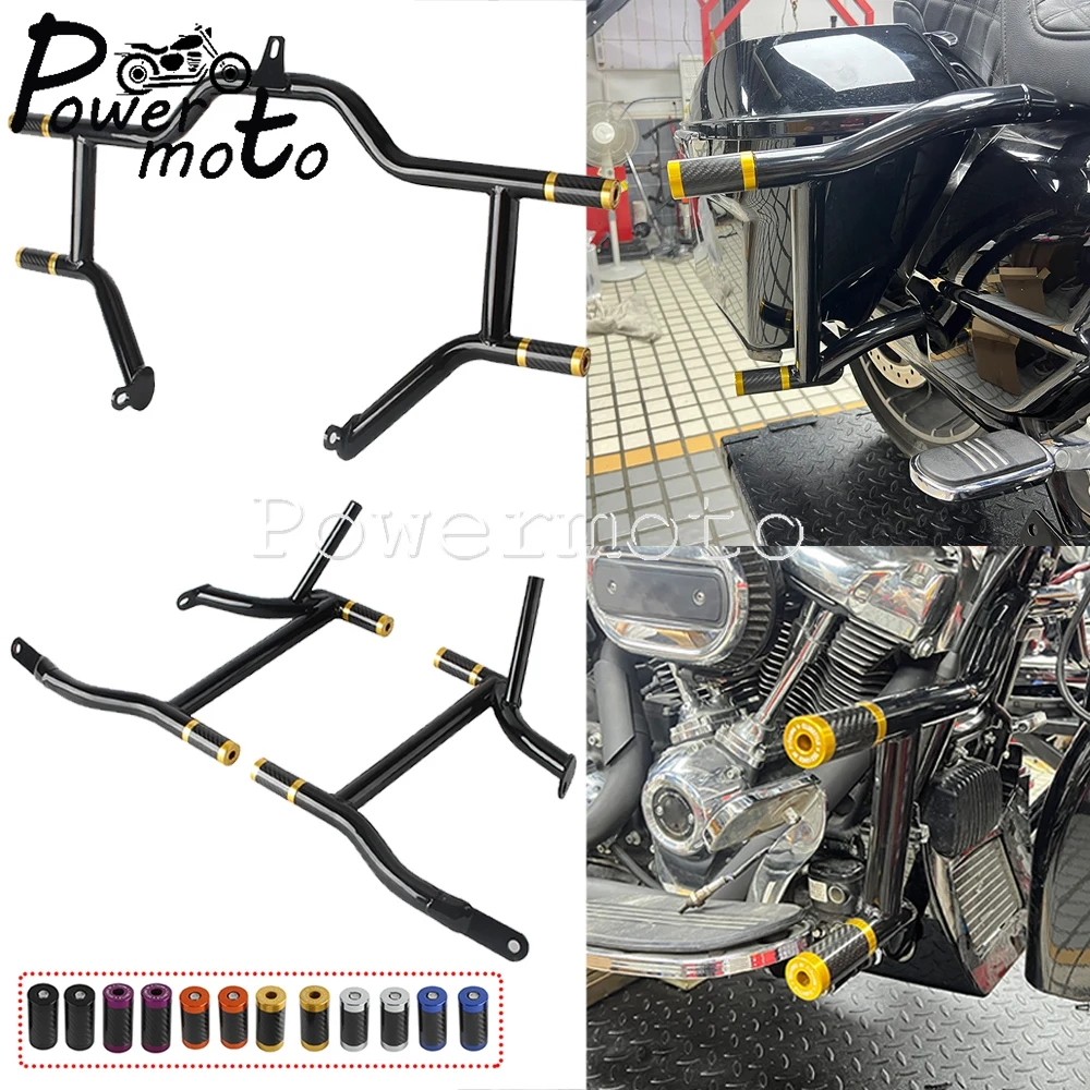 

Highway Peg High 2-ступенчатая защита двигателя, седельная сумка, наконечник для Harley Touring Road King Electra Street Glide ST CVO