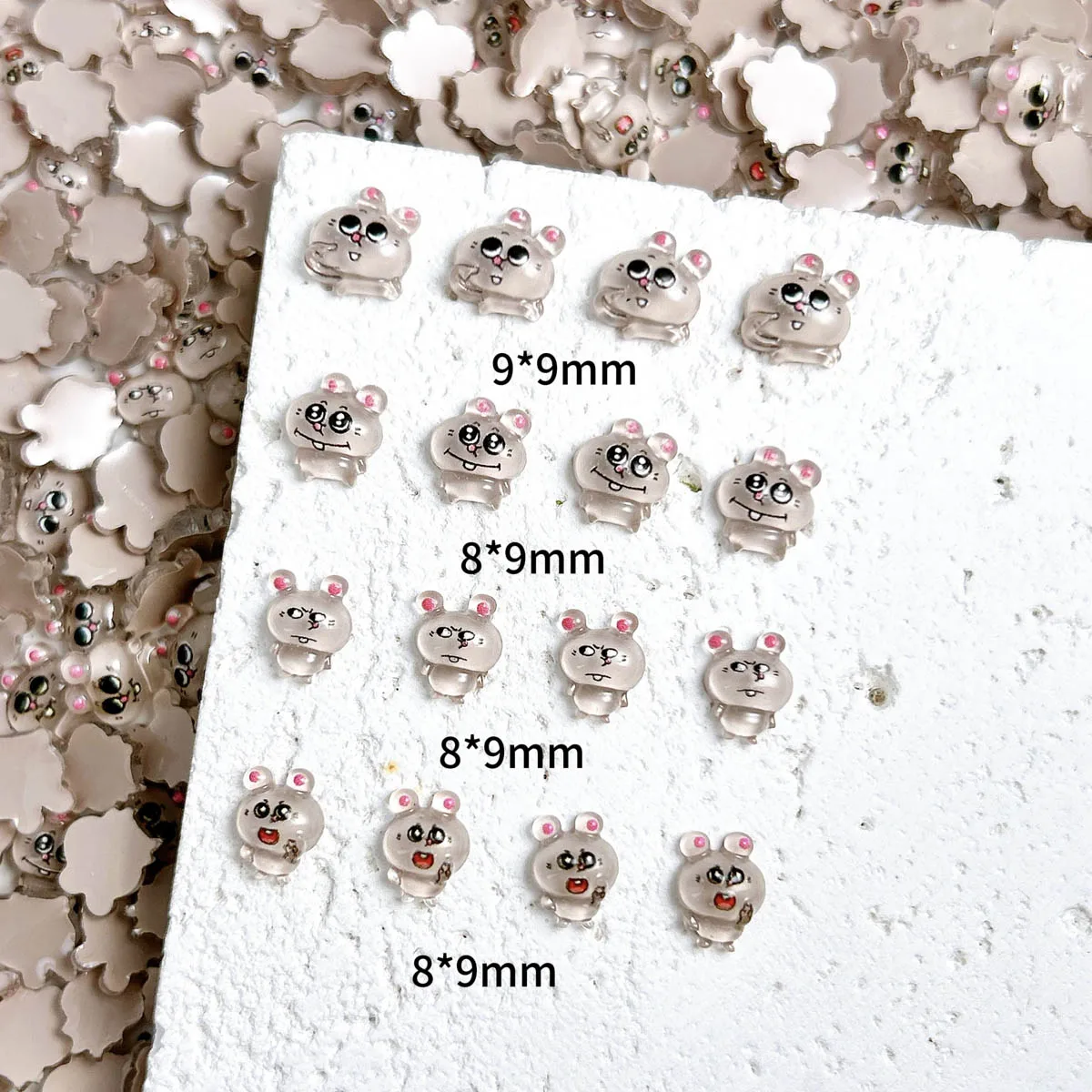 عشوائي مختلط لطيف الكرتون ليتل رمادي ماوس مسمار السحر Kawaii 3D الراتنج ماوس مسمار الفن زينة مانيكير DIY بها بنفسك الملحقات