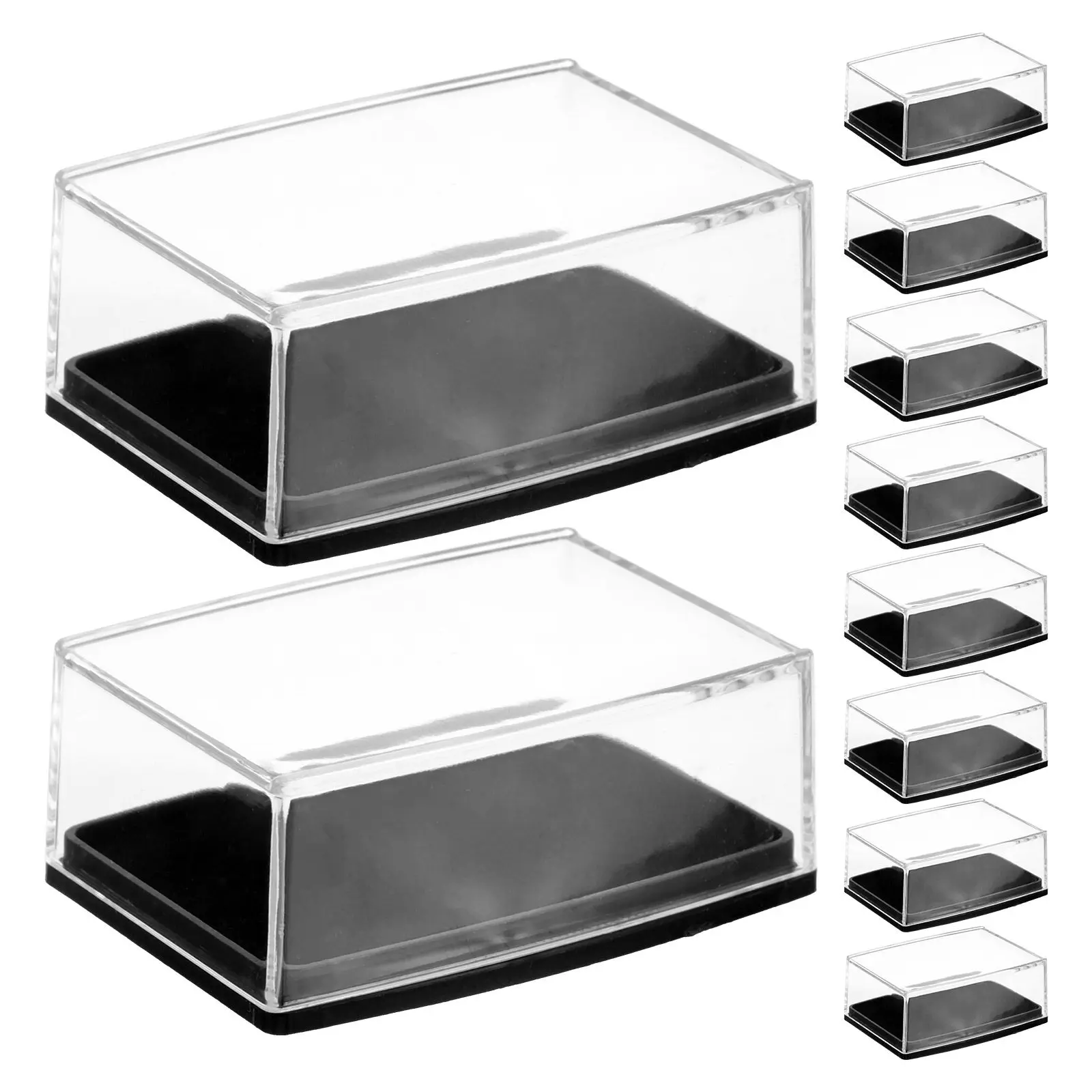 18Pcs Sleek Cufflink Box for Men Clear Lid Portable Travel Jewelry Organizer Small Plastic Cufflinks Holder Ring Storage Box