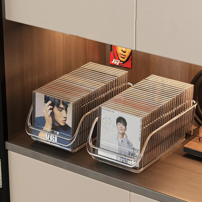 CD Disc Rack Desktop Disc Black Vinyl Record Magnetic Tape Display Storage Rack Collection Storage Album Storage Box view 4