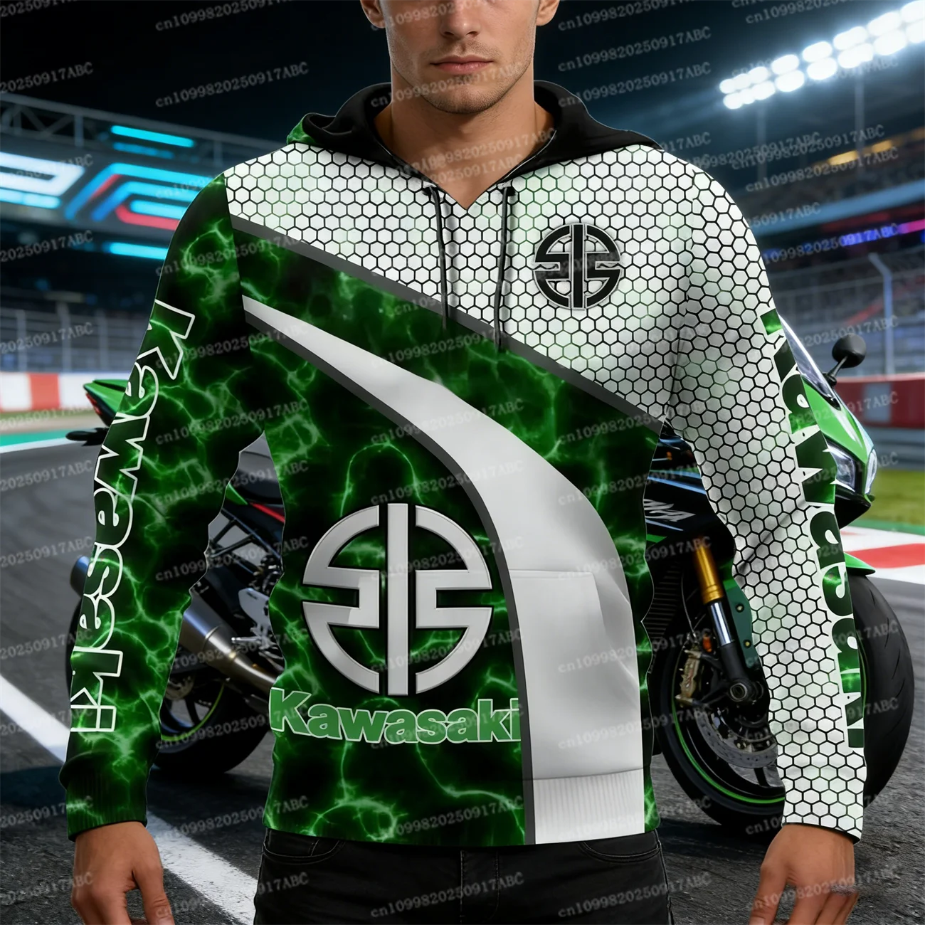 

(Kawasaki) Мужская толстовка с 3D принтом Kawasaki, мотоциклетная толстовка с капюшоном, спортивная одежда Kawasaki, внедорожный мотоцикл, спортивные приключения на открытом воздухе