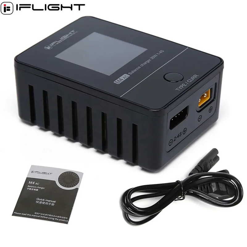 IFlight M4 AC 30W 2.5A Smart Battery Balance Charger 2-4S Full viewing angle display 100-240V XT30 Output for FPV Racing Drone