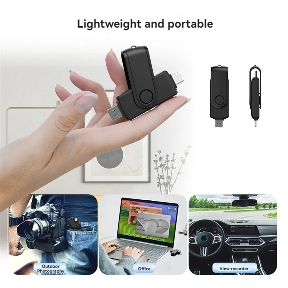 N34R_Type C SD TF-Kartenleser Hochgeschwindigkeits-USB 3.0 SD TF Smart Memory Card