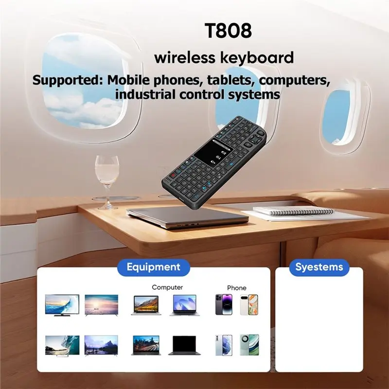 New--T808 Mini Keyboard Wireless Bluetooth Touchpad Mouse