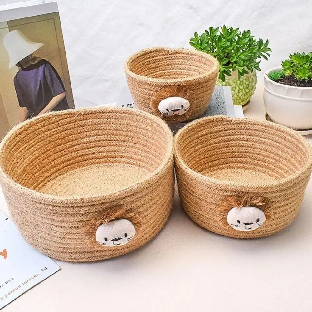 1pc Organizer Restaurant Cotton Decorative Basket Table Storage Nursery Holder, Rope Storage Basket Nursery Storage Basket