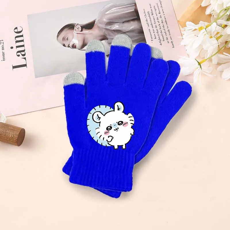 

Chiikawa Kawaii Children Gloves Cartoon Anime Knitted Glove Winter Warm Boys Girls Mittens Cute Cycling Gloves Birthday Gift Hot