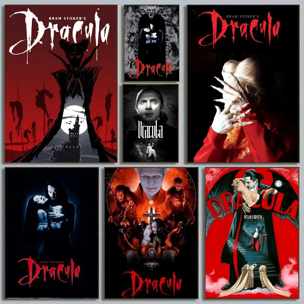 Retro Horrible Movie Dracula Poster 	Perfect Space Sticker Self Adhesive for Office Home Theater Wall Art Decor Fancy Gift