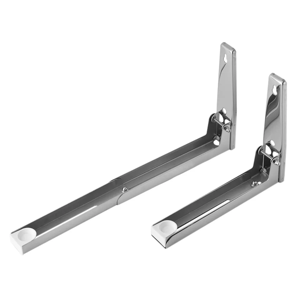 2PCS Practical Stainless Steel Microwave Oven Bracket Adjustable Load 55 Lb Wall Mount Rack Oven Shelf Kitchen Storage