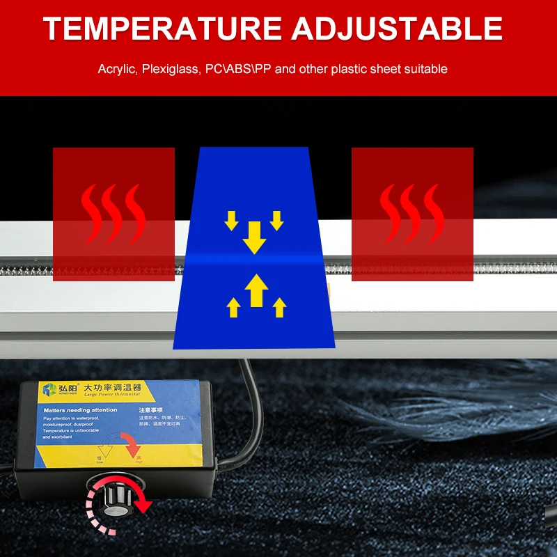 Imagem -04 - Máquina de Dobra Acrílica de Plástico 30cm 60cm Folha Orgânica de Pvc Aquecedor Regulador de Ângulo Dispositivo de Dobra Refrigerado a Água Placa de Suporte