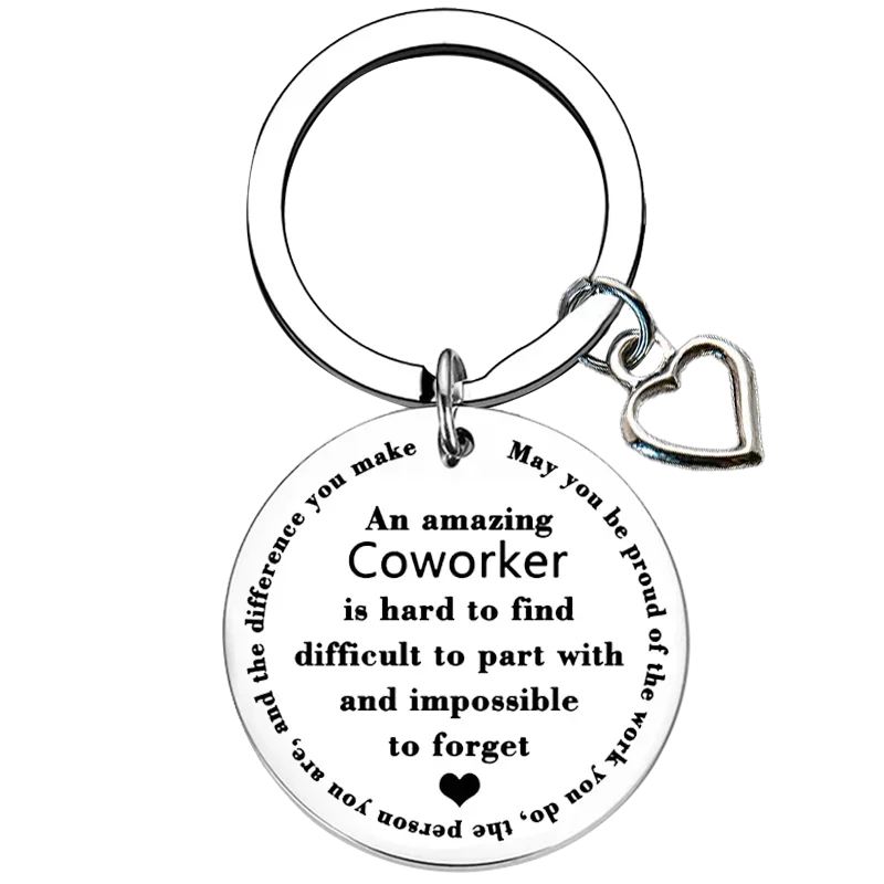 Metal Coworker Teacher Appreciation Keychain Employee Thank You Key Chain Pendant Leaving Retirement Gifts