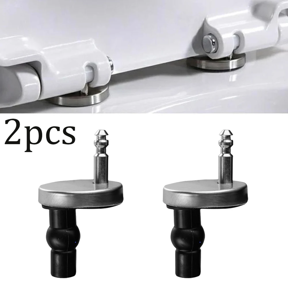 2pcs Toilet Seat Hinges 45mm Stainless Steel Top Close Soft Release Quick Fitting Heavy Duty Fix Hinge Replacement Hardware