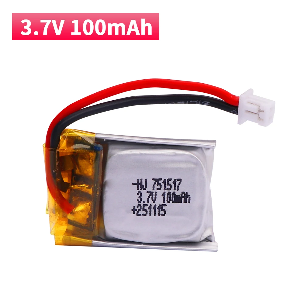 3.7V 100 มิลลิแอมป์แบตเตอรี่ลิโป้ FQ777-124 สำหรับฮับซาน Q4 H111 สำหรับ Wltoys V272 V282 V292 Rc โดรนแบตเตอรี่อะไหล่ 1-10PCS