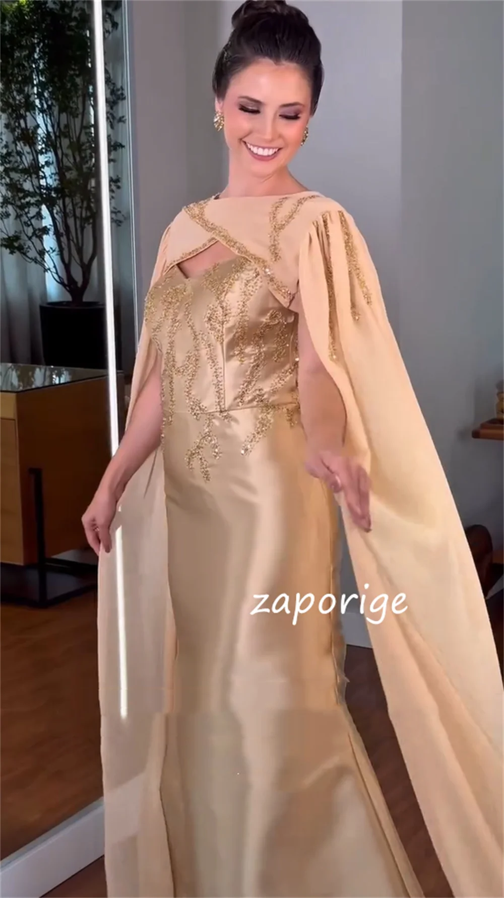 Customized Matching Charmeuse Pleat Sequined Pattern Mermaid Jewel Long Dresses Bespoke Occasion Intricate