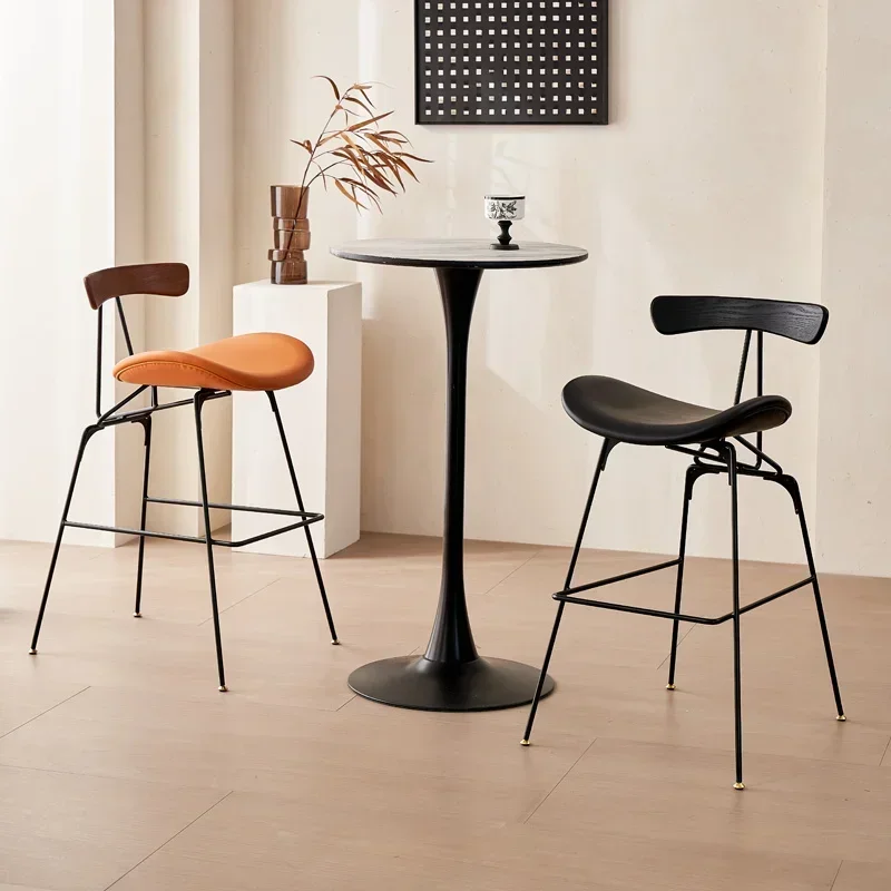 Regale Relaxing Bar Stools Light Luxury Minimalist Comfortable Black High Chairs Industrial Chaise De Bar Living Room Furniture