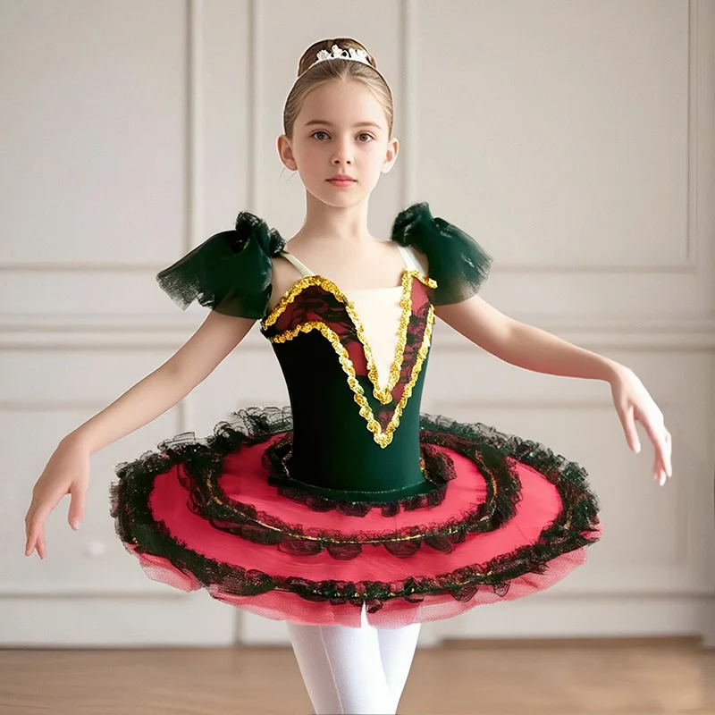 red-family-matching-outfits-tutu-mother-kids-ballet-leotard-dress-girl-dance-costume-mom-daughter-women-clothes-girls-dresses