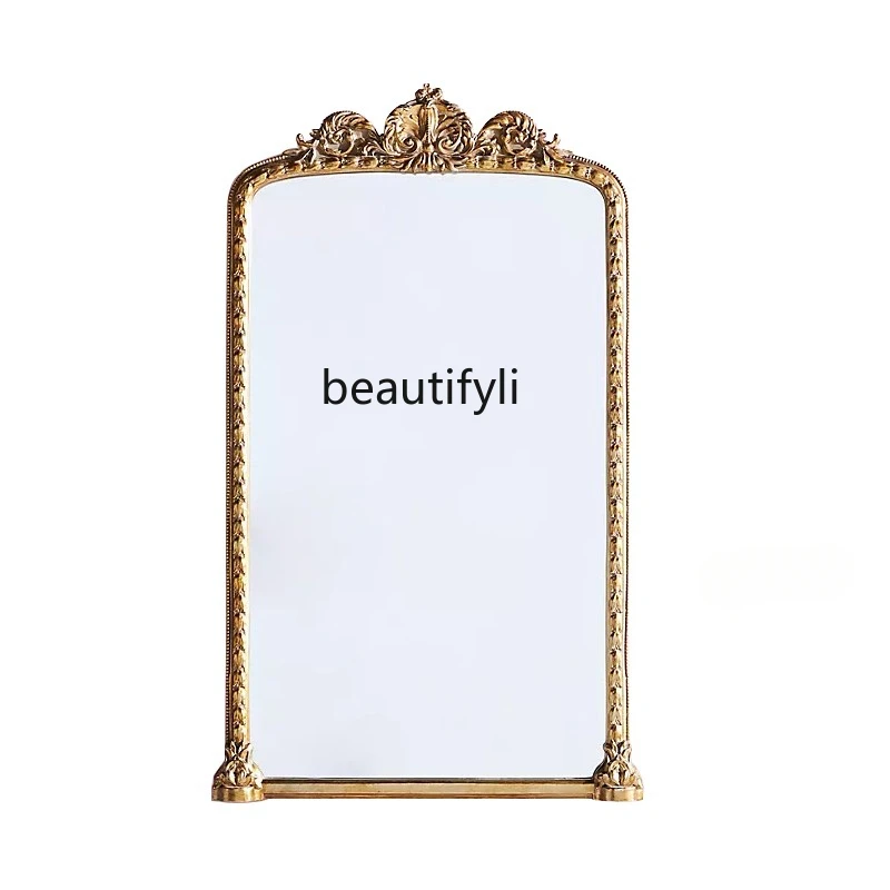 Retro makeup mirror carved wall hanging dresser mirror wall hanging full body floor mirror