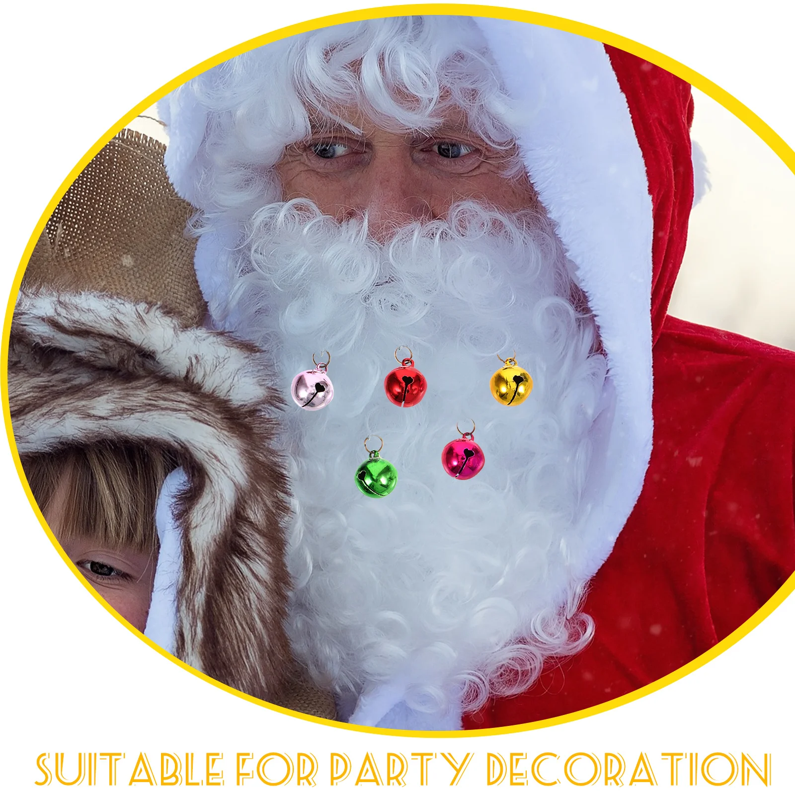 

24Pcs Christmas Beard Clips Bell Ornament Lightweight Beard Hair Decorations Holiday Party Costume Props