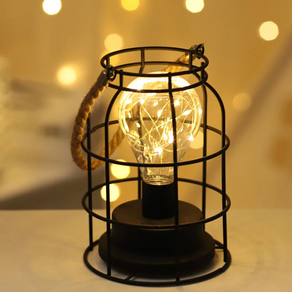 

Rechargeable Hanging Lantern Warm White LED Camping Lamp Vintage Tent Light Portable Iron Decorative Solar Outdoor