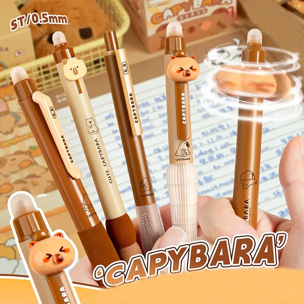 5 pz/scatola carino penna gel in plastica punta ST tipo pressa penna a sfera asciugatura rapida penna neutra lavabile ufficio scolastico