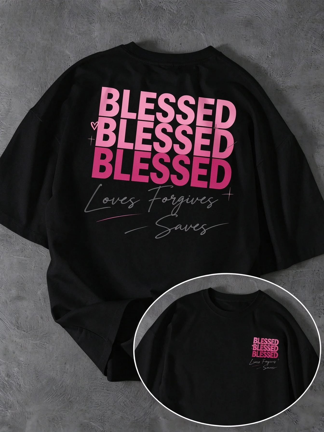 Christian Blessed Quote T-shirt Unisex Religious Faith Graphic Short Sleeve Casual Streetwear Tops