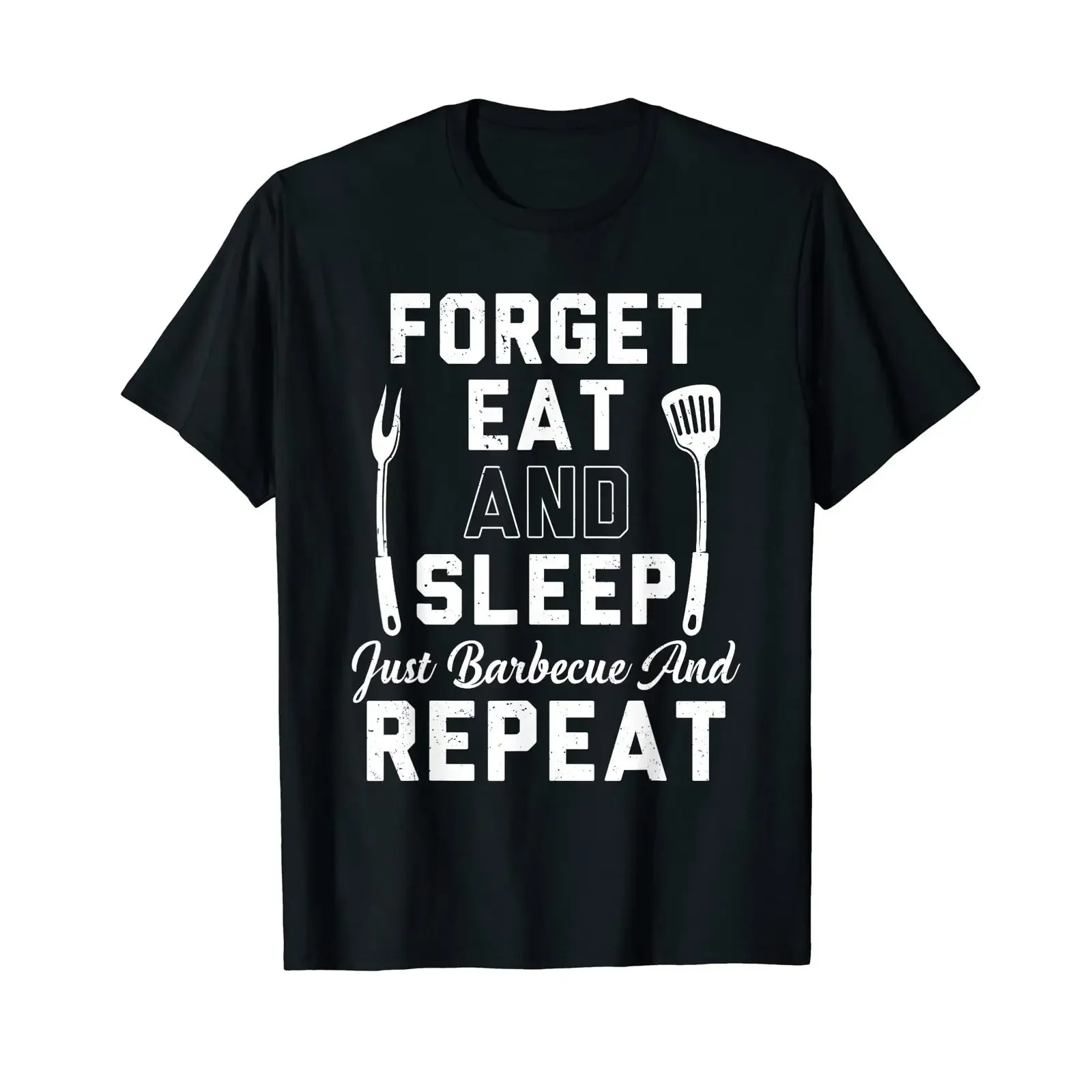Vergiss Essen und Schlafen einfach grillen wiederhole Grill Chef BBQ T Shirt vintage Washed Comfortable Slightly graphic