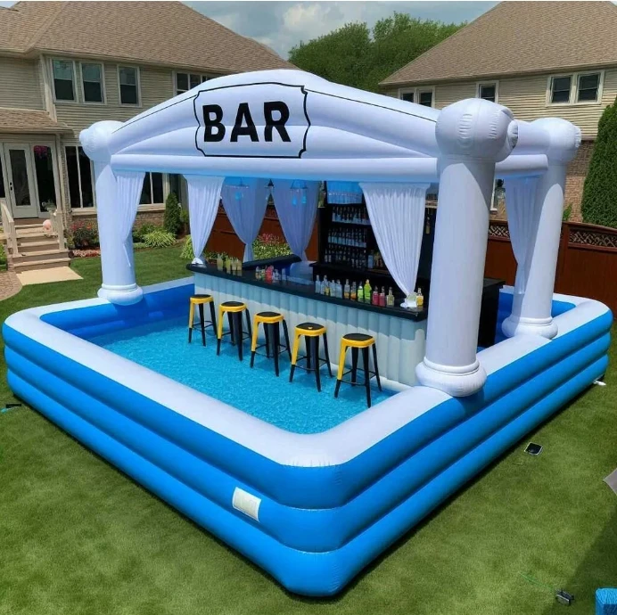 New Design Inflatable Swimming Pool Models With Inflatable Bars Inflatable Pool Bars For Pool Parties