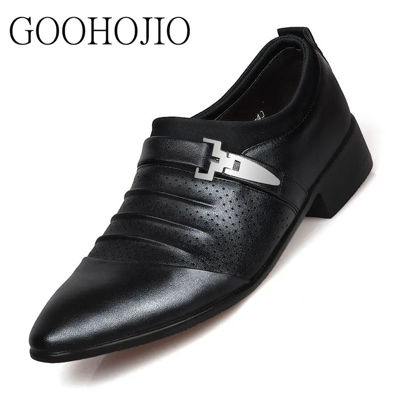 Hollow Out New Fashion Business Dress Men Shoes Classic Leather Men\'S Suits Shoes Fashion Slip-up Dress Shoes Men Oxfords