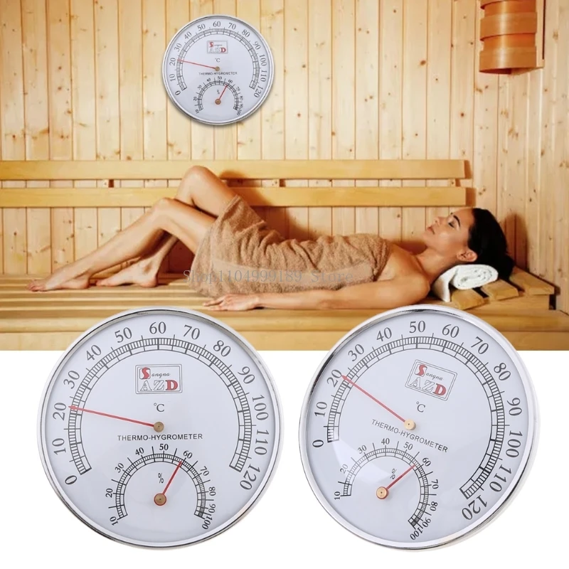

Sauna Thermometer Metal Hygrometer Case Steam Sauna Room Emperature Guage Humidity Meter Bath And Sauna Indoor Outdoor Used