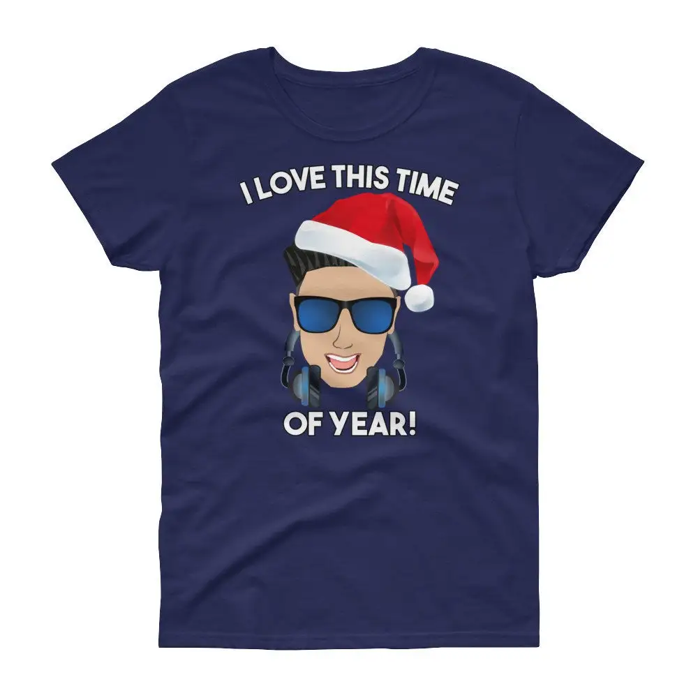 Women's DJ Pauly D I Love This TIme of Year Christmas T Shirt Ladies Jersey Shore Xmas short sleeve