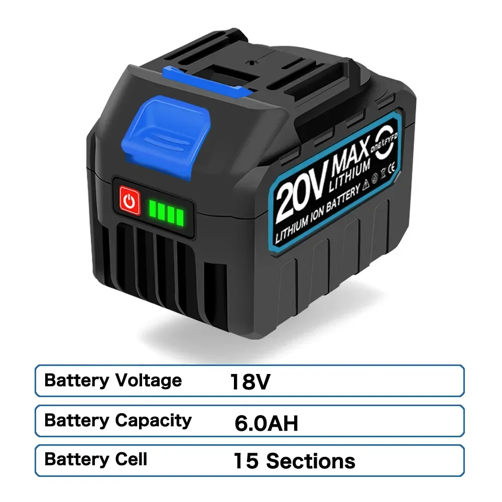 6.0ah 4.0ah Grotere Batterij Met Oplader Lithium Ion Oplaadbare Vervanging Voor Makita 18V Batterij Bl1850 Bl1830 Bl1860 Moersleutel