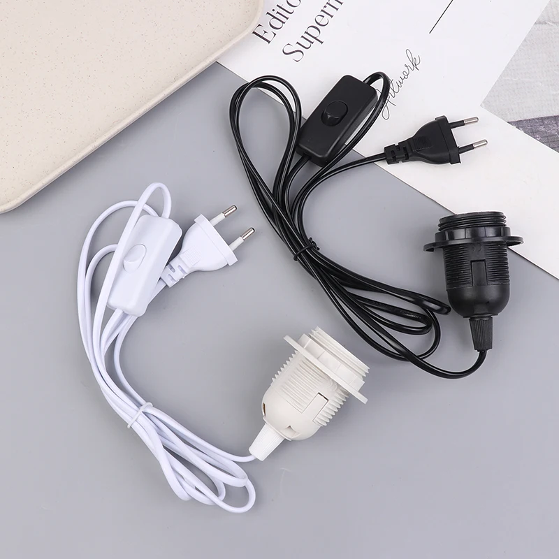 قاعدة مصابيح حامل سلك الطاقة كابل 1.8 متر E27 الاتحاد الأوروبي معلقة قلادة LED تركيب المصابيح مصباح لمبات المقبس محولات الحبل مع التبديل 220 فولت