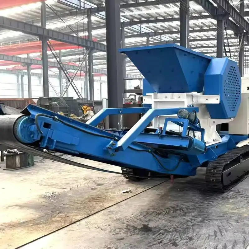 

Portable Steel Jaw Crusher With Rock Crushing Belt Conveyor Core Components Including Motor Bearing Gear