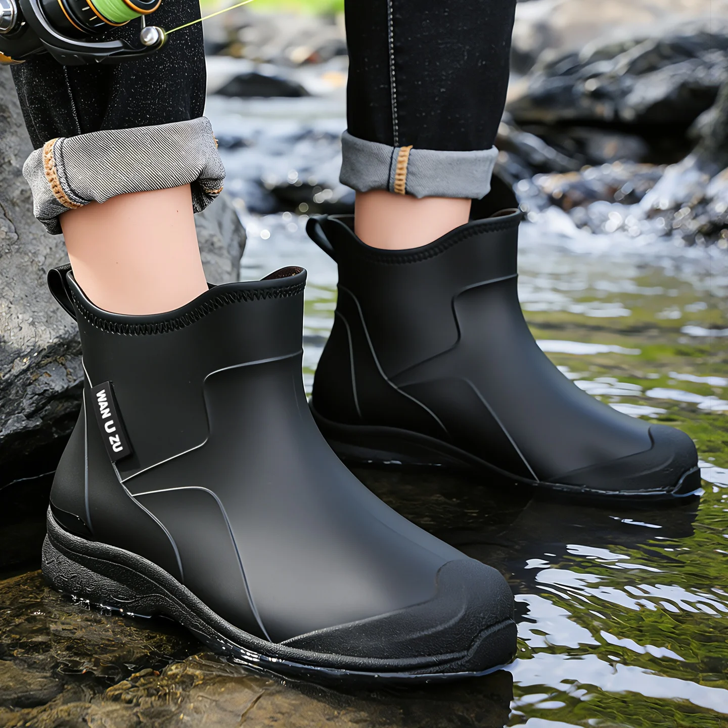 Men's Waterproof Rain Boots 2026 New Anti-slip Wear-resistant Fishing Rubber Shoes Four Seasons Universal Work Water Shoe Covers