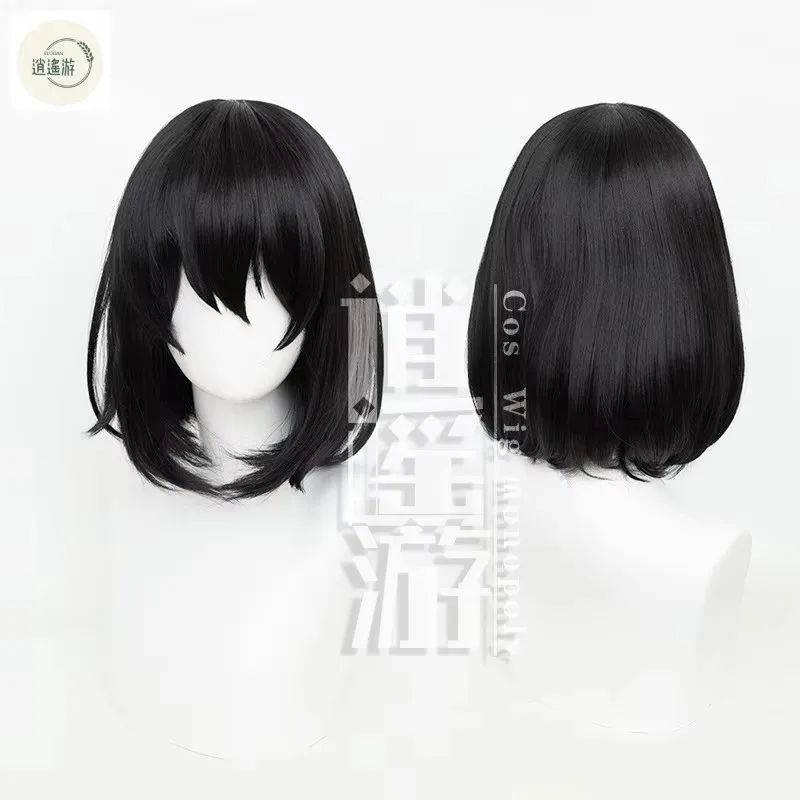 Fyodor Dostoyevsky Cosplay Wig Anime Bungo Stray Dogs 40CM Black Heat-resistant Synthetic Hair Halloween Cosplay Wigs+Wig Cap