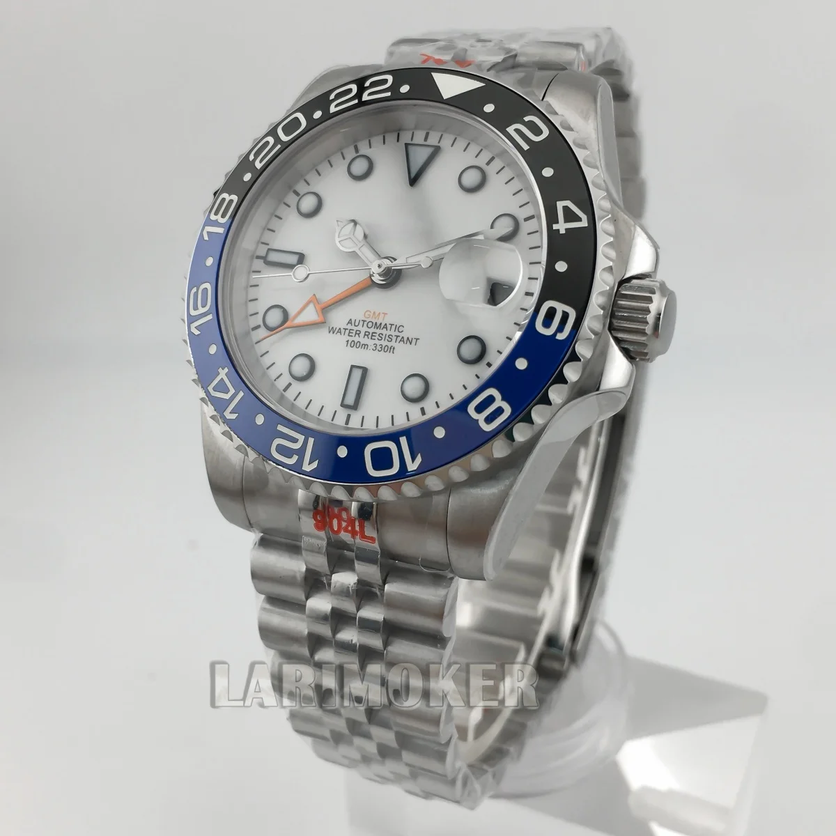 

DG3804 NH34 Автоматические механические часы с сапфировым стеклом, корпус из нержавеющей стали, браслет, керамический безель, окошко даты, мужские часы GMT