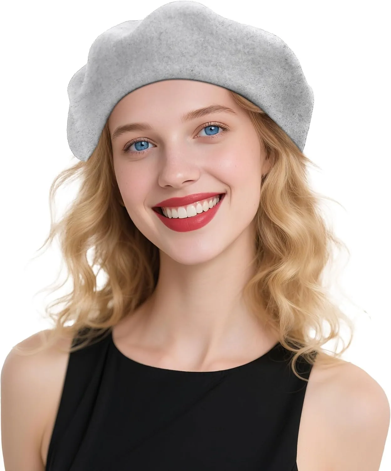 

Берет для женщин Праздничный шерстяной французский стиль - Черная/красная церковная шляпа - Бесклеевой наряд и мужской берет