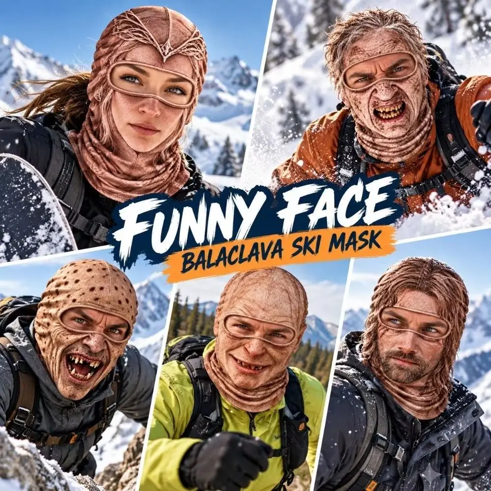Warm Unisex Size Funny Prank Mask 3D Print Breathable Motorcycle Ski Face Mask Windproof Funny Neck Hood Helmet Liner Ski