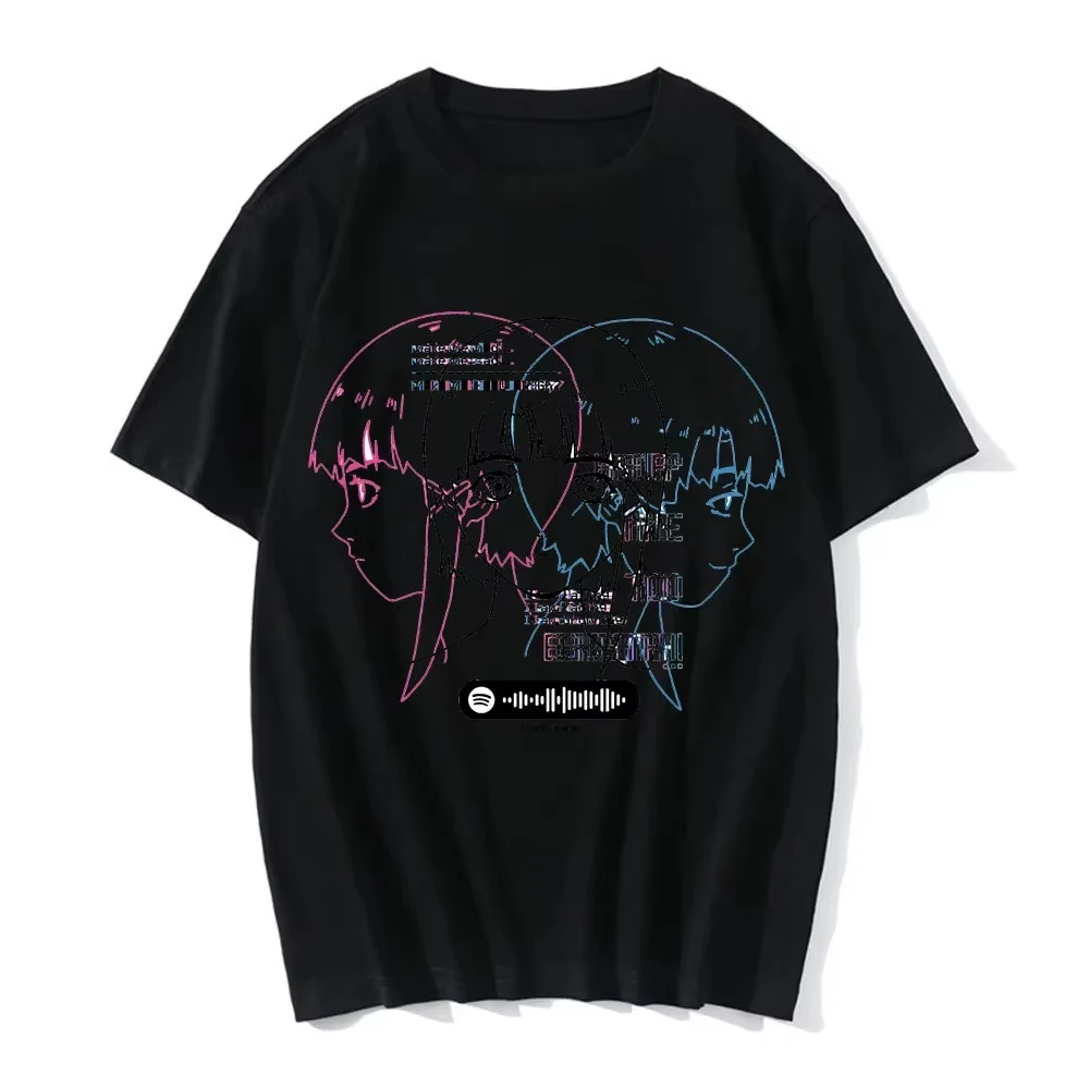 Serial Experiments Lain Glitch Aesthetic Classic Anime T-Shirt Cotton Graphic Tee Men Women Summer Streetwear