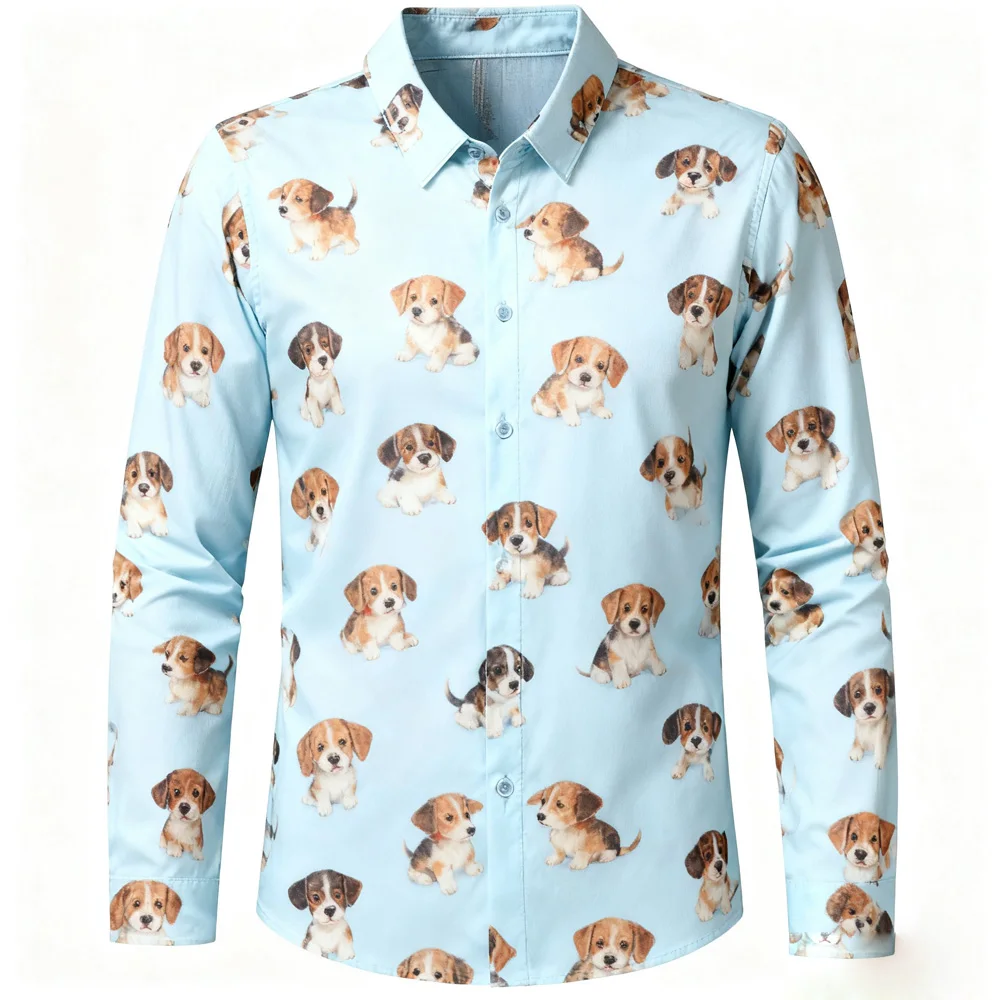 

Men's New Light-color Casual Checkered Light-color 3D Printed Shirt Men's Home Party Company Party Long-sleeved Outer Top Men