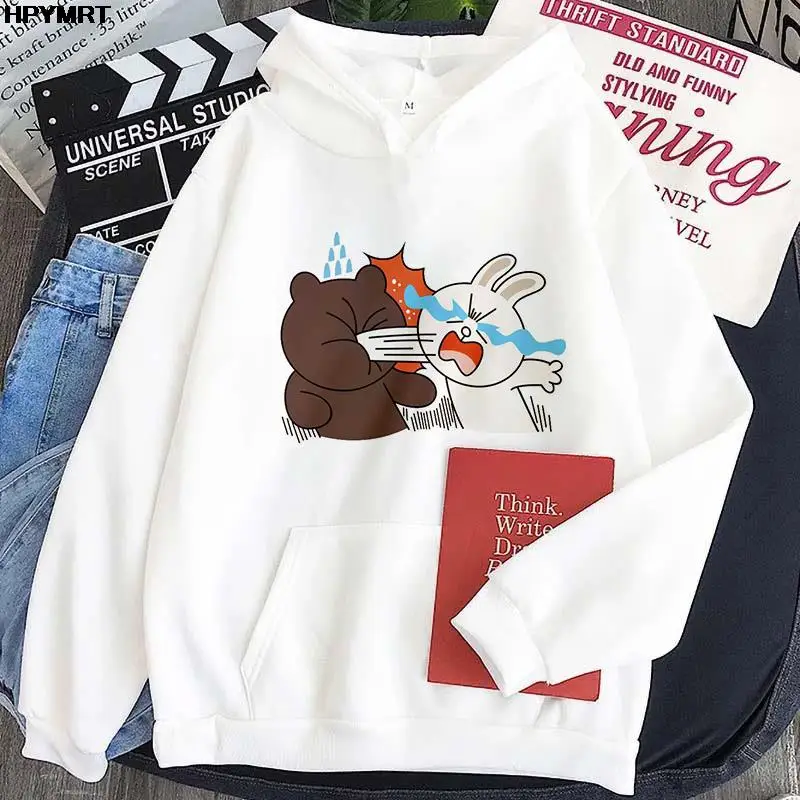 Cute funny cartoon graphics pullover Ladys girl Streetwear Spring Autumn Fashion Casual cozy Sweatshirt pocket drawstring hoodie