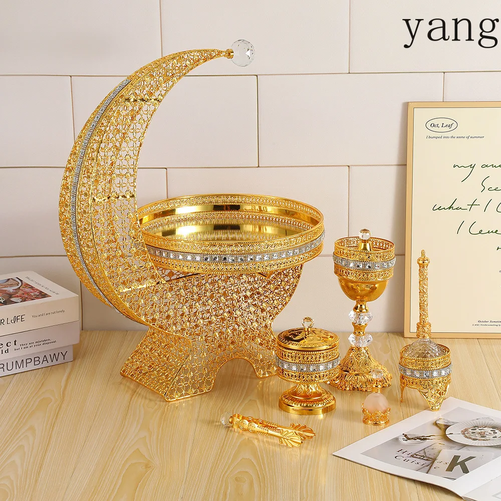 CX incense burner six-piece exquisite golden moon hollow flower