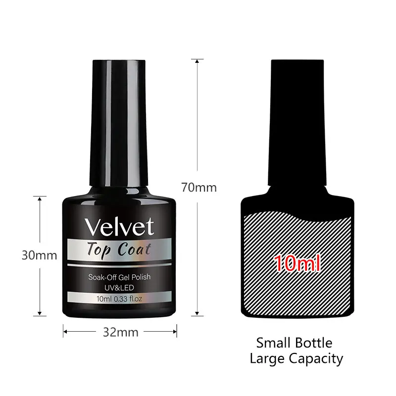 Arte Clavo Matte Velvet Top Coat UV Gel Soak Off Varnish Semi-Permanent Nail Reinforce Gel Base Coat Diamond Tempered Top Coat