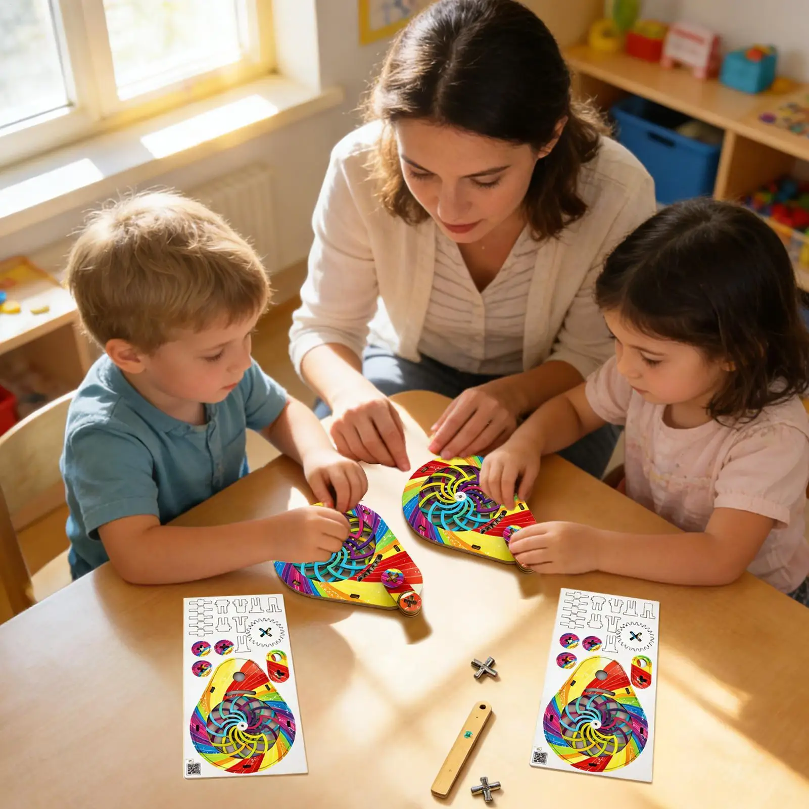 Rotating Optics Puzzle Rotating Interlocking Construction Kit Kids Activity Optics Learning Toys For Boys Girls Kids Adults Teen